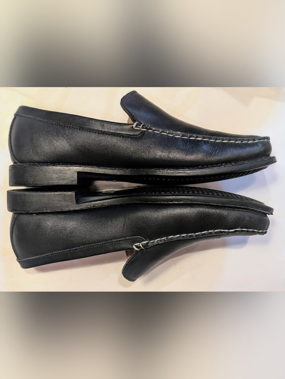 Johnson And Murphy Black Leather Loafers Men's Size 8.5